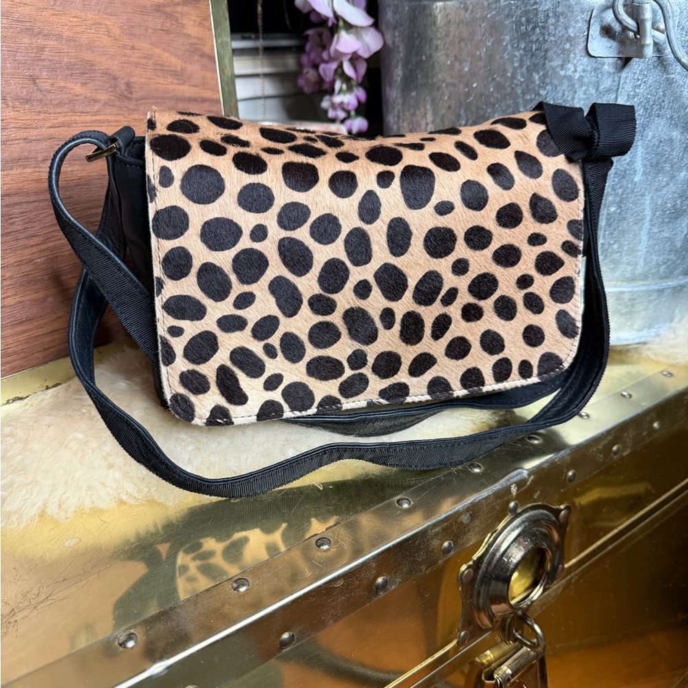 Clare V. of LA Italian calf leather and pony hair leather 2 way bag